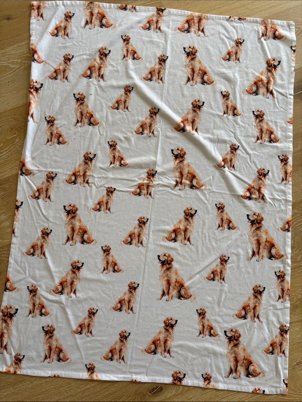 Golden retriever baby swaddle with Golden Retriever Pattern - White
